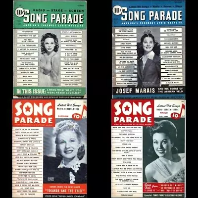 Song Parade Lyric Magazine 4 Lot 1942-44 Marion Hutton Joan Edwards Ginny Simms  • $11.50