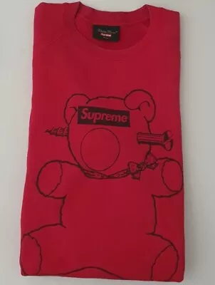 Rare SS15 Supreme X Undercover Teddy Bear Red Crewneck M Medium Sweatshirt  • $568.33