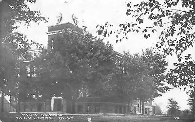 Marlette MI High School~DormerTower~161 Chickens~Aunt Jul Is Dead RPPC 1920 PC • $11.20