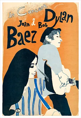 $21.50 • Buy Bob Dylan And Joan Baez Vintage Concert Poster Reprint
