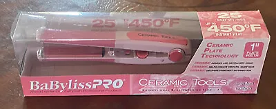 Babyliss Ceramic Tools 1” Pink 450* Hair Straightener Flat Iron -limited Edition • $49.99