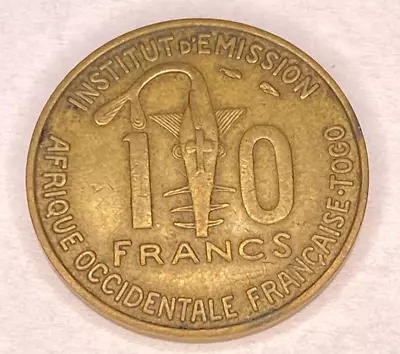 1957 TOGO French West Africa 10 FRANCS COIN • $4