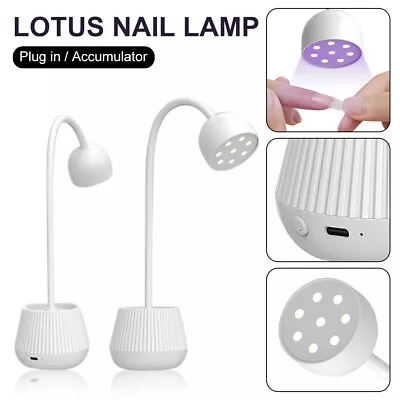 Lotus Mini Nail Drying Lamp UV/LED 8 Light Bead Fast Drying Rotatable Head Dryer • $23.83