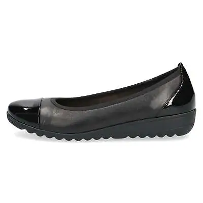 Ladies Caprice Black Nappa Slip On Shoes Soft Leather • £60