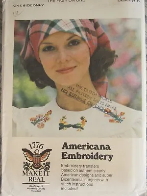 Amazing VTG 70s BUTTERICK 4308 Americana 1776 Embroidery Transfers PATTERN • $3.98