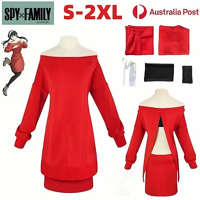 Spy X Family Yor Forger Cosplay Costume Red Sweater Full Set Halloween Party AU • $38.51