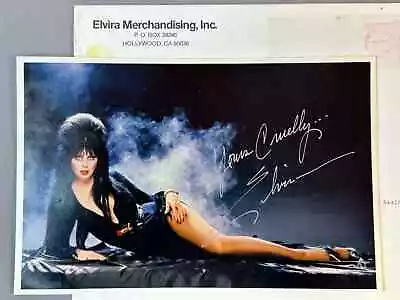 1989 Elvira  Mistress Of The Dark  Signed Autographed Photo & Original Envelope • $95