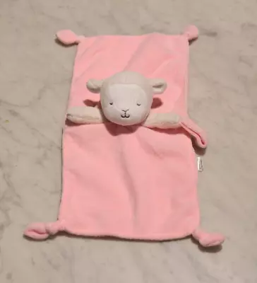 Carters Pink White Lamb Sheep Rattle Security Blanket Pacifier Holder Baby Lovey • $11.70