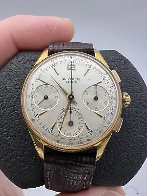 Vintage UNIVERSAL GENEVE COMPAX 42417/1 CAL 285 CHRONOGRAPH WATCH • $1899.99