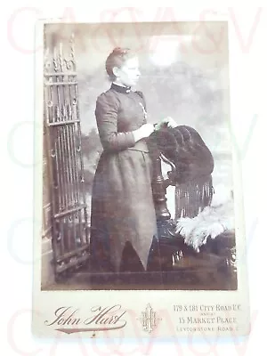 £7.50 • Buy Victorian Woman Profile Dark Dress Cabinet Card  John Hart London