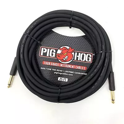 Pig Hog 25-Foot 1/4  TS Straight Tour Grade 8mm Instrument Cable - 25' (PH25) • $24.99