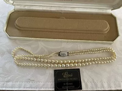 Vintage Lotus Double Strand Pearl Necklace In Original Box • £17