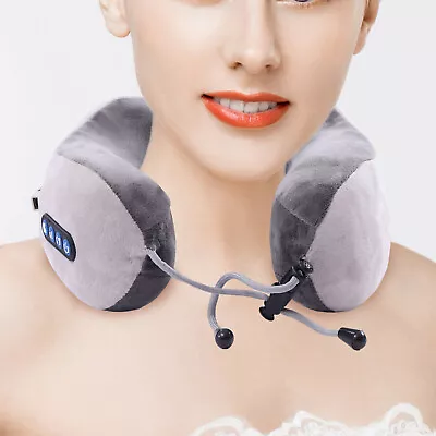 Vibrating Neck Pillow Massager Electric Heating Massage Relax Shoulder Cushion • $32