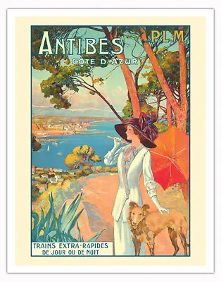 Antibes - Cote D’Azur France - Vintage Railroad Travel Poster By Dellepiane 1910 • $15.98