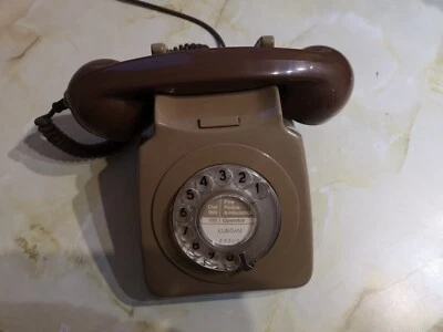 Gpo Rotary Dial Telephone  746 In Elephant Grey & Brown - Classic British Retro • £14.99