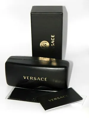 Versace Sunglasses Eyeglasses X-Large  Black Case Cloth Box Booklet XL • $29.99