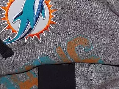 Miami Dolphins Hoodie Majestic Gameday Classic Charcoal Heather Sweatshirt Nwt • $54.99