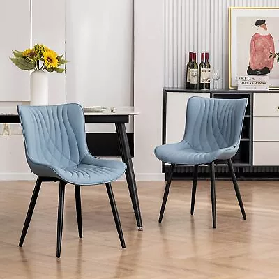 YOUTASTE Dining Chairs Set Of 2 Upholstered Mid Century Modern Kitchen Dining • $251.04