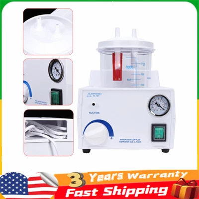 $137.75 • Buy Portable Medical Phlegm Suction Unit Quiet Vacuum Aspirator Piston Pump 1L 90VA