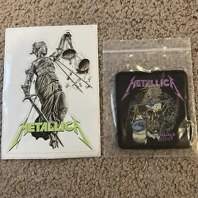 Metallica Promo Damaged Justice Patch &Lady Justice Is Served Sticker • $10