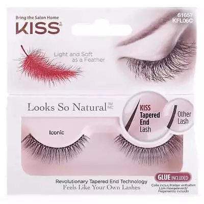 Kiss Inc Looks So Natural - Natural False Eyelashes-Iconic(Adhesive Included 1g) • £5.50