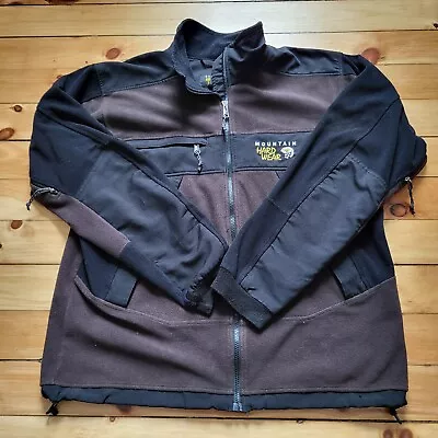 Mountain Hardwear Jacket Mens Large Brown Windstopper Fleece Soft Shell Vented • $27.50