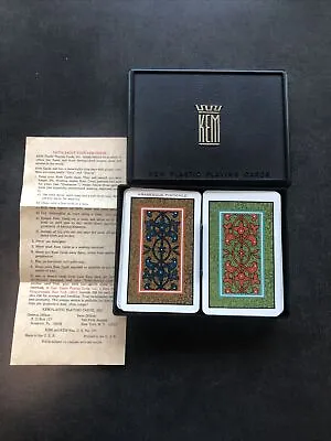 KEM Playing Cards Pinochle Arabesque Design Vintage 1960s • £27.98