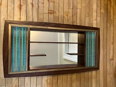 Vtg Mid Century Modern 1970 BELART Hanging Bar Wall Shelf Shadow Mirrored Box • $140