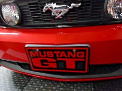 $17.95 • Buy Metal License Plate Mustang Gt Fits Ford Mustang 4.6 5.0 302 Black W/ Red