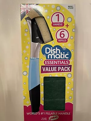 £4.99 • Buy Dishmatic Washing Up Sponge Liquid Dispenser Handle & 6 Refills Value Pack Kit