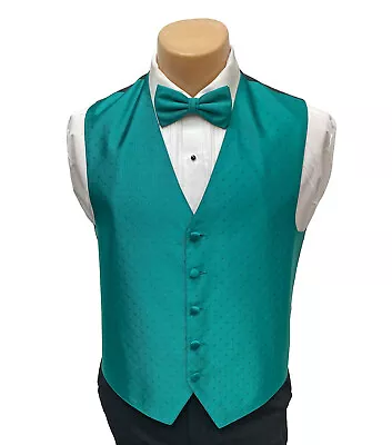 Men's Ralph Lauren Tuxedo Vest & Tie Red Green Blue Silver Pink Yellow Burgundy • $14.95