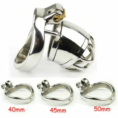 Metal Male Chastity Cage Bondage Chastity Device 3size Ring Cage Bondage Ring SM • £6.98