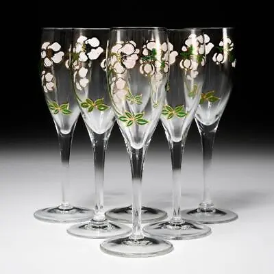 Perrier Jouet Art Nouveau Japanese Anemone Flower Champagne Flute Glasses 6pc • £161.91