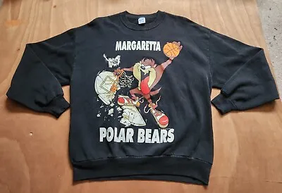 Vintage 1993 Velva Sheen Margaretta Polar Bears Looney Tunes Taz Sweater XL • $27.99