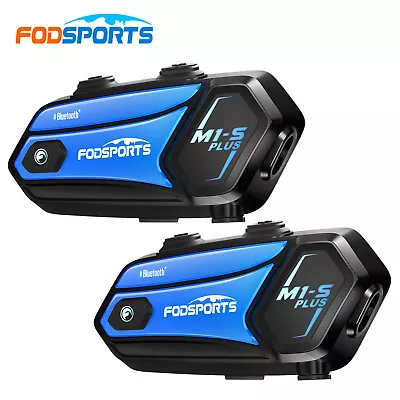 2x M1-S Plus Motorbike Motorcycle Intercom 8 Riders Bluetooth Helmet Headset FM • $135.95