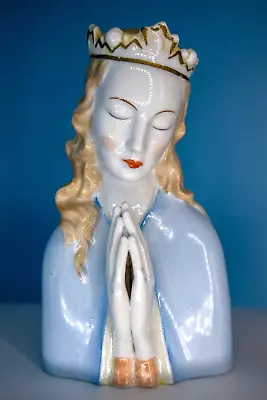 L&M Vintage Bone China Praying Madonna With Crown Figurine - 6 Inches Tall • $20