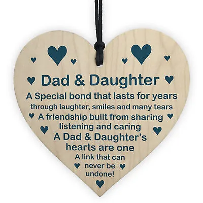 Dad And Daughter Gift Hanging Heart Fathers Day Birthday Gift For Dad Poem • £3.99