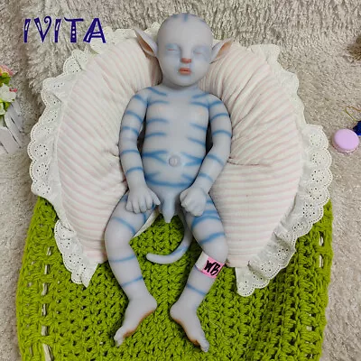 IVITA 17'' Eyes Closed Avatar Silicone Reborn Boy Sleeping Doll Kids Xmas Gifts • $97.30