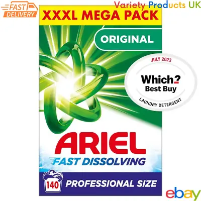 9.4 Kg ARIEL Professional Fast Dissolving White Clothes Washing Powder 140 Wash • £37.99
