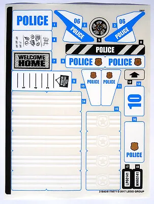 LEGO 60141 Police Station - BRAND NEW STICKER SHEET ONLY - City Town 2017 Decals • $68.10