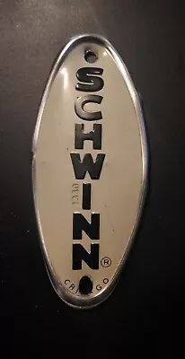 Vintage Schwinn Head Badge   Black & White Chicago #1340 • $15