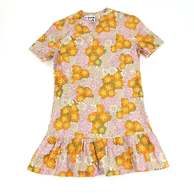 £29.95 • Buy Vintage 60's Mini Mod GoGo Dress Bright Floral SZ 12 (W149)