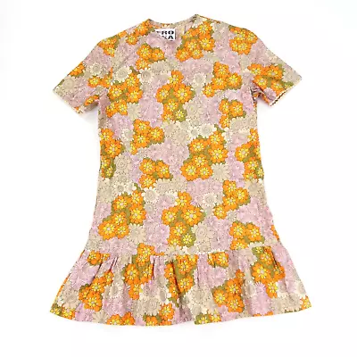 £29.95 • Buy Vintage 60's Mini Mod GoGo Dress Bright Floral SZ 12 (W149)