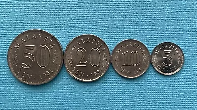 1981 Old Malaysian Coins - Houses Of Parliament - 51020 & 50 Cents - Set Of 4 • $11.74