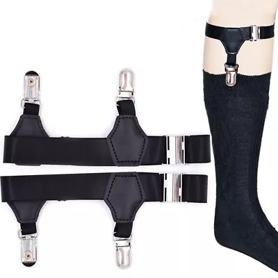 Womens Mens Leg Garter Belt Socks Clip Stocking Holder Suspender Non-slip Loop • $7.15