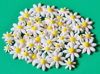 Edible Sugar Flowers  X 30 - Daisies - 3 Different Sizes- Beautiful Cake Toppers • $20