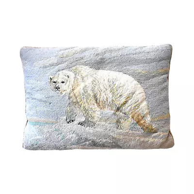 Vintage Polar Bear Needlepoint Pillow • $165