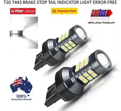 2x T20 7443 7440 White Led Brake Stop Tail Light Bulbs Globe Bright Error Free  • $12.83