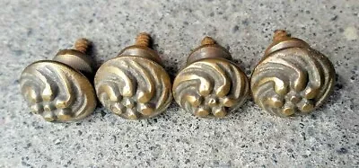 $19.95 • Buy 4 Sm Solid Brass Floral Ornate Stacking Barrister Bookcase 5/8  Knobs Pulls #K14