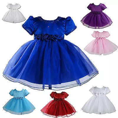 Party Bridesmaid Flower Girl Dresses WhiteIvoryPurpleBluePink 6M-2Year • £19.99